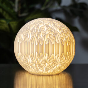 Lampe organique allumée, vue de face